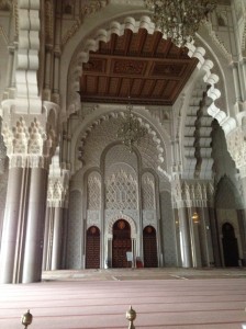 Inside, where the Imam sits