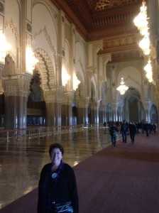 Me inside Hassan II Grand Mosque in Casablanca, where 25,000 worshipers can be held.