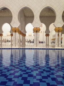 tiled pool outside Grand Mosque
